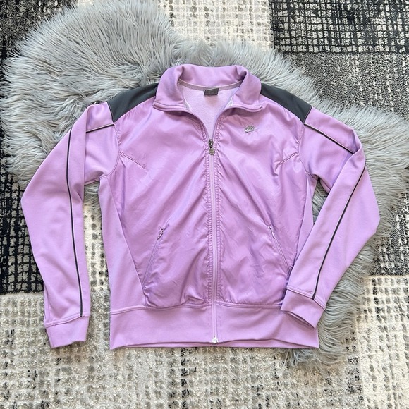 Nike Dri-Fit Women's Purple /Charcoal Athleisure Track‎ Jacket Size L (12-14) - Picture 1 of 6